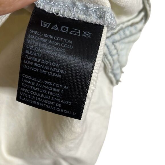 BDG Long Sleeve Faded Cotton Bleached Wash Chambray Button-up Shirt Blue Small - Picture 8 of 9